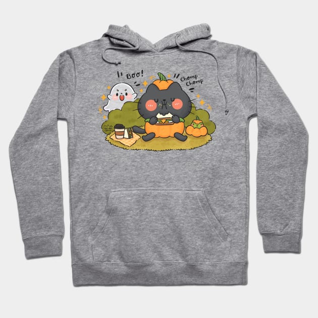 Black Cat with Pumpkin Costume Hoodie by Nas.ArtSpace